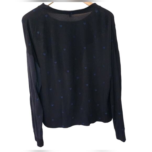 Splendid Embroidered hearts modal long sleeve top Medium - Picture 2 of 12